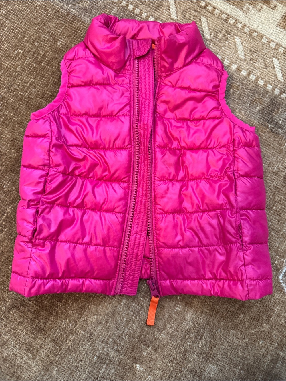 Primary Kids Pink Puffer Vest - Sleeveless Jacket